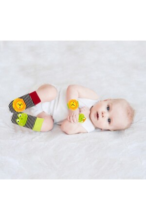 0 - 1 Year Old Rattle Socks And Bracelet Lion-Frog Textile Multicolor BabyJem0089 - Babyjem