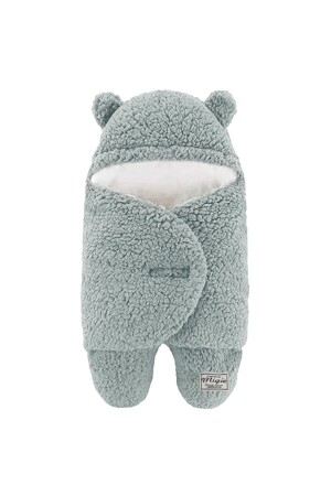 0-4 Months Baby Outer Swaddle Sleeping Bag Curly Wellsoft Plush Indigo - Migie