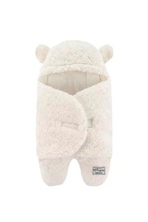 0-4 Months Baby Outer Swaddle Sleeping Bag Curly Wellsoft Plush Off White - Migie