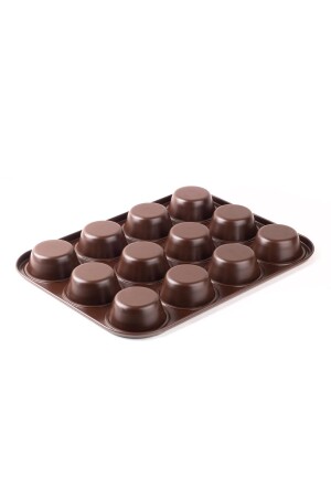 006-01-KAHVERENGİ 12Lİ MUFFIN KALIBI 27X35CM - Tantitoni