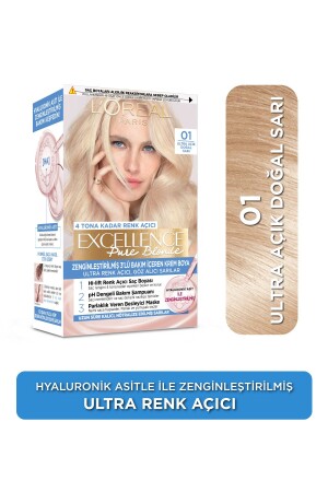 مكنز-إكسلينس كريم لون الشعر 01 أليفرا لايت طبيعي شقراء - L'oreal Paris