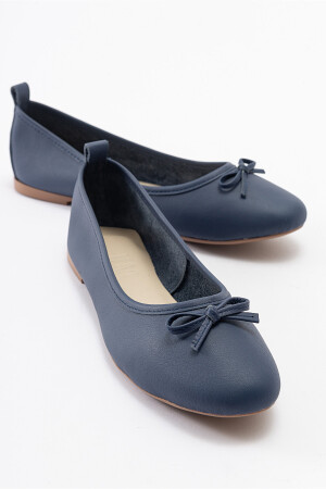 01 Marineblaue Hautballerinas für Damen - Luvishoes