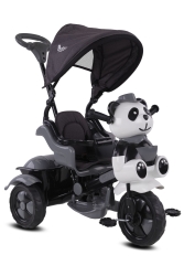 0127A Lüx Little Panda Ebeveyn Kontrollü Tenteli Müzikli Tricycle Üç Teker Bisiklet BHOPE127APANDA - Babyhope