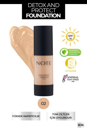 م.ن.ز- ديتوكس و حماية الأساس إعادة تنشيط التأثير 02 بيج طبيعي - Note Cosmetics