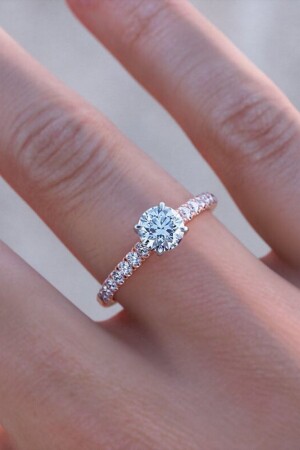 0. 30 Karat / 0. 30 Karat Rosen-Solitärring - Crystal Diamond Zirconia