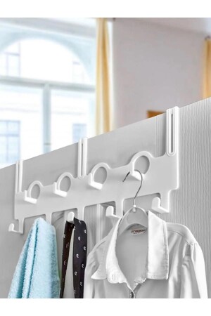 079 White 9 Hooks Behind Door Hanger Practical Hanger - Orsa Home