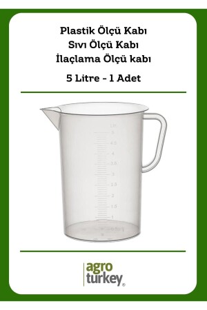 | 1 Adet - 5 Litre Plastik Ölçü Kabı - Sıvı Ölçü Kabı - Ilaçlama Ölçü Kabı kap5 - agroturkey