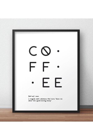 1 Adet Ahşap Coffee Yazılı Mdf Çerçeve Görünümlü Mdf Tablo - Leprikon