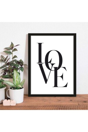 1 Adet Home Love Yazılı Ahşap Mdf Çerçeve Görünümlü Mdf Tablo - Leprikon