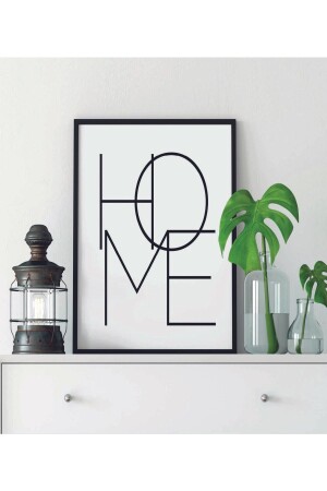 1 Adet Home Yazılı Ahşap Mdf Çerçeve Görünümlü Mdf Tablo 1047 - Leprikon