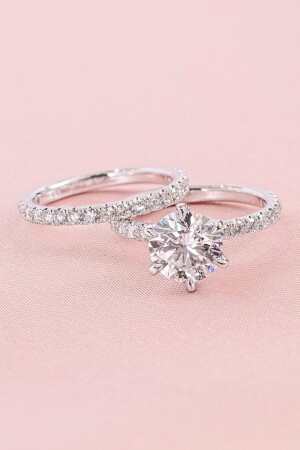 1 Karat Solitär- und Ewigkeitsring in Leuchtbox - Crystal Diamond Zirconia