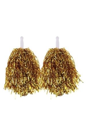 1 Paar (2 Stück) 25 cm glänzende Goldfarbe 23 April Show Pompon 30 gr - Partidolu