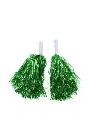 1 Pair Metallic Green Pompom Set - Cheerleading Performance Pompom - 23 April Pompom - 23 April Performance Set - Happyland