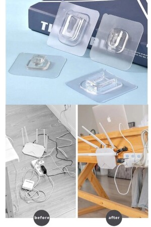 1 Piece Double-Sided Adhesive Snap Clip Item Fixing Hanger Transparent Wall Hook - Vigentino