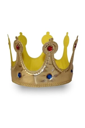 1 Piece Gold Gold Color Fabric King Crown - Soft Sponge Men's Crown - Parti Dolabı
