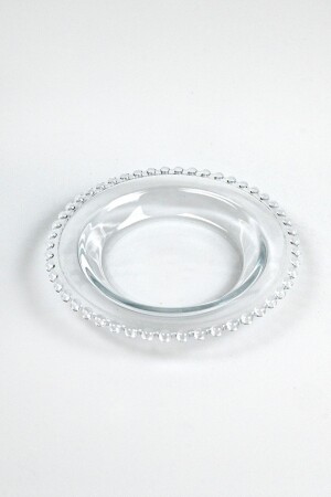 1 Piece Transparent Mini Beaded Edged Glass Snack Serving Plate 15,5cm TYC00624716621 - Heritage