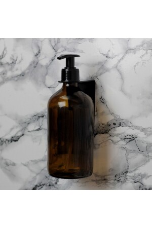 1 Stück 500 ml Flüssigseifenspender aus bernsteinbraunem Glas mit Aufhänger, Glasflasche HDA27 - Hobi Demir Sanat