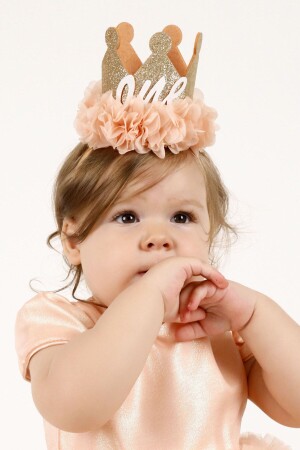 1 Year Old Queen Birthday Crown - Salmon - Le Mabelle