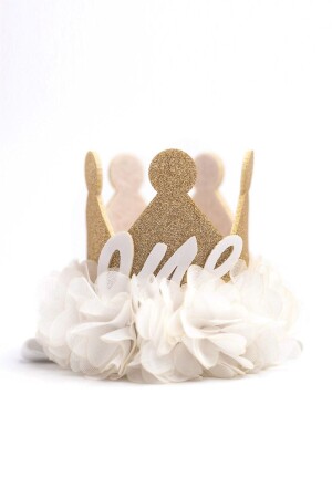 1 Year Old Queen Birthday Crown - White - Le Mabelle