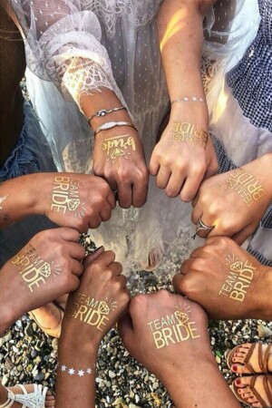 10 AD Team Bride Temporary Tattoo - Bachelorette Bride To Be Tattoo - Parti Dolabı