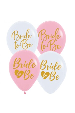 10 Balloons with Bride To Be Written in Off White Powder Pink Color Bachelorette Party Concept - Huzur Party Store
