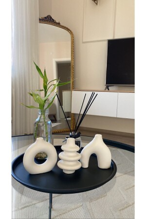 10 Cm Minimal Vase Set of 3 Bohemian Trinket Miniature Decorative Vase - Rç Dekor