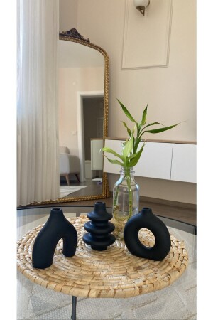 10 Cm Minimal Vase Set of 3 Bohemian Trinket Miniature Decorative Vase - Rç Dekor
