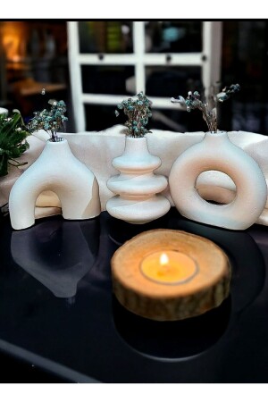 10 Cm Minimal Vase Set of 3 Bohemian Trinket Miniature Decorative Vase - Aymumi Home