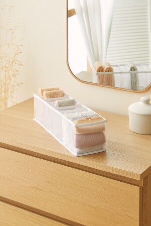 10 Compartments Mesh Cabinet Drawer Accordion Type Folding Laundry Organizer - Ocean Home Textile