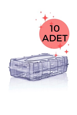 10 Pack Navy Blue Transparent Women's Shoe Box Premium MRD726 - Gretta