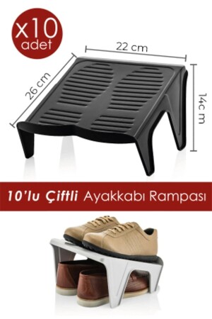 10-Pair Shoe Ramp Shoe Organizer - Vienev