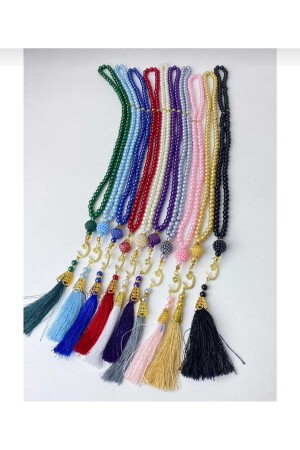 10 pcs mixed color Gift tasseled plastic pearl 99 piece rosary (mawlud sunnah pilgrimage umrah) 43 - esenavm