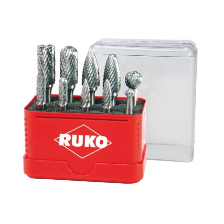 10-piece carbide milling cutter set RUKO - Ruko
