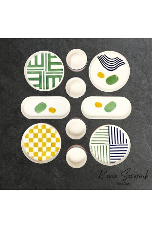 10 Piece Handmade Modern Breakfast Set for 4 People - Kevin Seramik