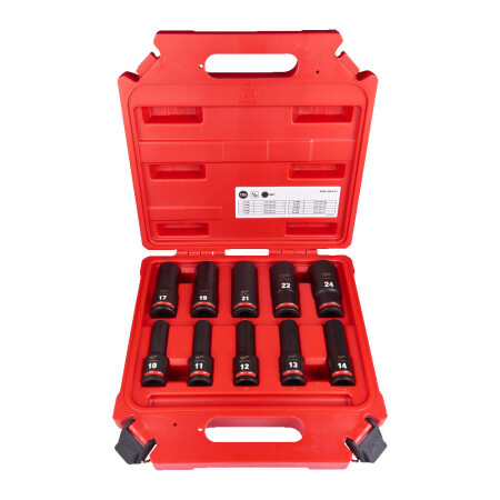 10-piece long impact socket set MILWAUKEE SHW 1/2