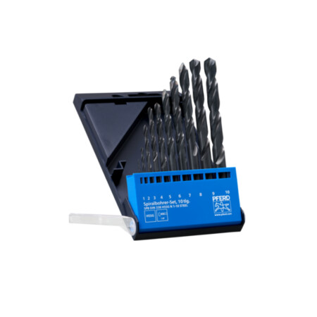 10-piece metal drill bit set for steel PFERD DIN338 HSSG N 1-10 - Pferd