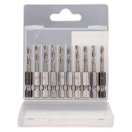 10-piece metal drill bit set MAKITA HSS-G 3.3x50mm 1/4