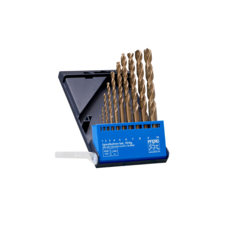 10-piece metal drill bit set PFERD DIN338 HSSE N 1-10 Inox - Pferd