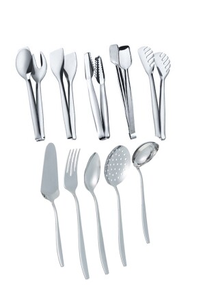 10 Piece Tongs Serving Set - Nehir