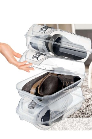 10-Piece Transparent Men's Breathable, Safe Shoe Organizer Box - Tuffex