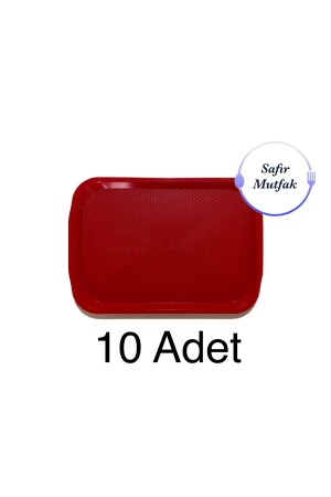 10 Pieces 20x30 Cm Red Fast Food Tray, Service Tray, Presentation Tray (SMALL SIZE) TPS-9519 - safir plastik