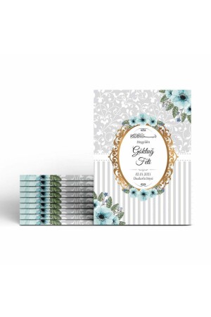 10 Pieces Gray Blue Flowered Mevlüt Quran Yasin Book - Mutluluk Atölyem