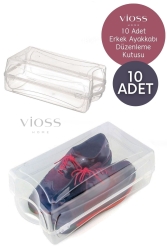 10 Pieces Men's Shoe Organizer Box Shoe Storage Box VH-BAYKT10 - VİOSS HOME