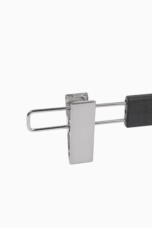 10 Pieces of Black Wood Look Filled Plastic Latch Hanger 10 Pieces of AG SYH PM - Askıcı
