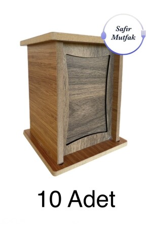 10 Pieces Wooden Dispenser Napkin Holder Desktop Dispenser for Cafe, Restaurant, Hotel, Home EYM-5200 - Safir Ahşap