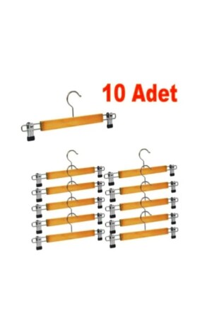 10 Pieces Wooden Hanger with Latch Skirt Hanger Clothes Hanger - Mobil