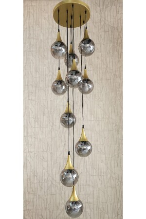 10 Smoked Glass Long Funnel Modern Pendant Lamp Chandelier KAFKAS262 - TREND
