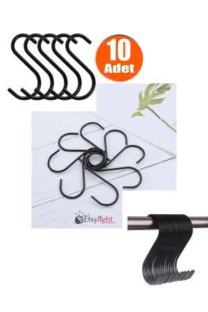 10 Stück – schwarze Farbe – 7–5 cm – Metallhaken – S-Haken – Es-Haken – Badezimmerhaken – Eisenhaken - Etsylight