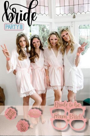 10-teiliges Angebotspaket für 2 Bride to be 8 Team Bride-Brillen für Junggesellinnenabschiede - İstisna