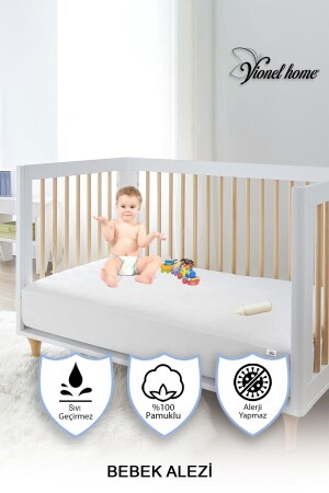 100 % Baumwolle, flüssigkeitsbeständiger Matratzenschoner für Babys und Kinder, Park-Matratzenschoner für Kinderbetten, Matratzenschoner aus Baumwolle für Babys - Vionel Home